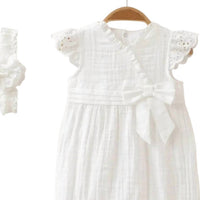 Omnis Pura - Girls Gianna Muslin Romper With Headband