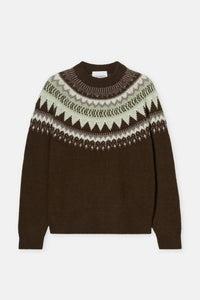 CLOSED Wool Norwegian Sweater in green - men's sweater - view 5