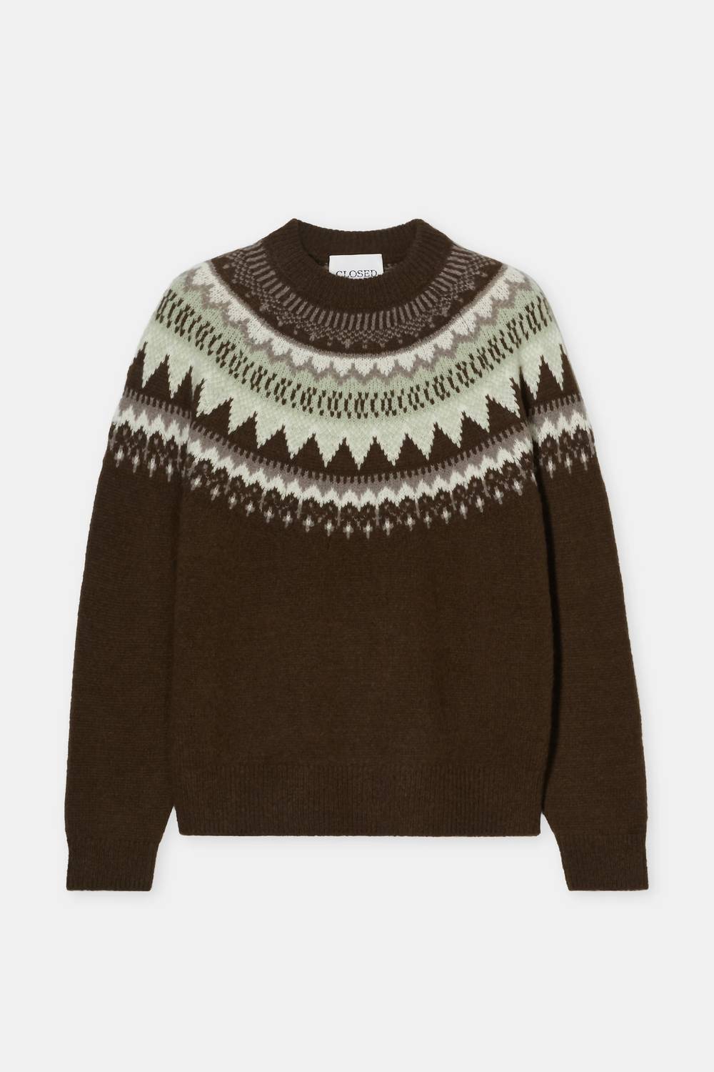 CLOSED Wool Norwegian Sweater in green - men's sweater - view 5