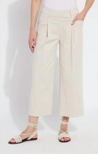 Lysse Mirabelle Pleated Wide Palazzo Pants in oat - women's pants