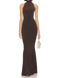 Norma Kamali - Halter Turtle Fishtail Gown