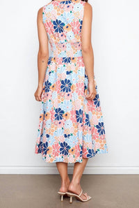 Charlie B - Cotton Voile Printed Front Zip Maxi Dress