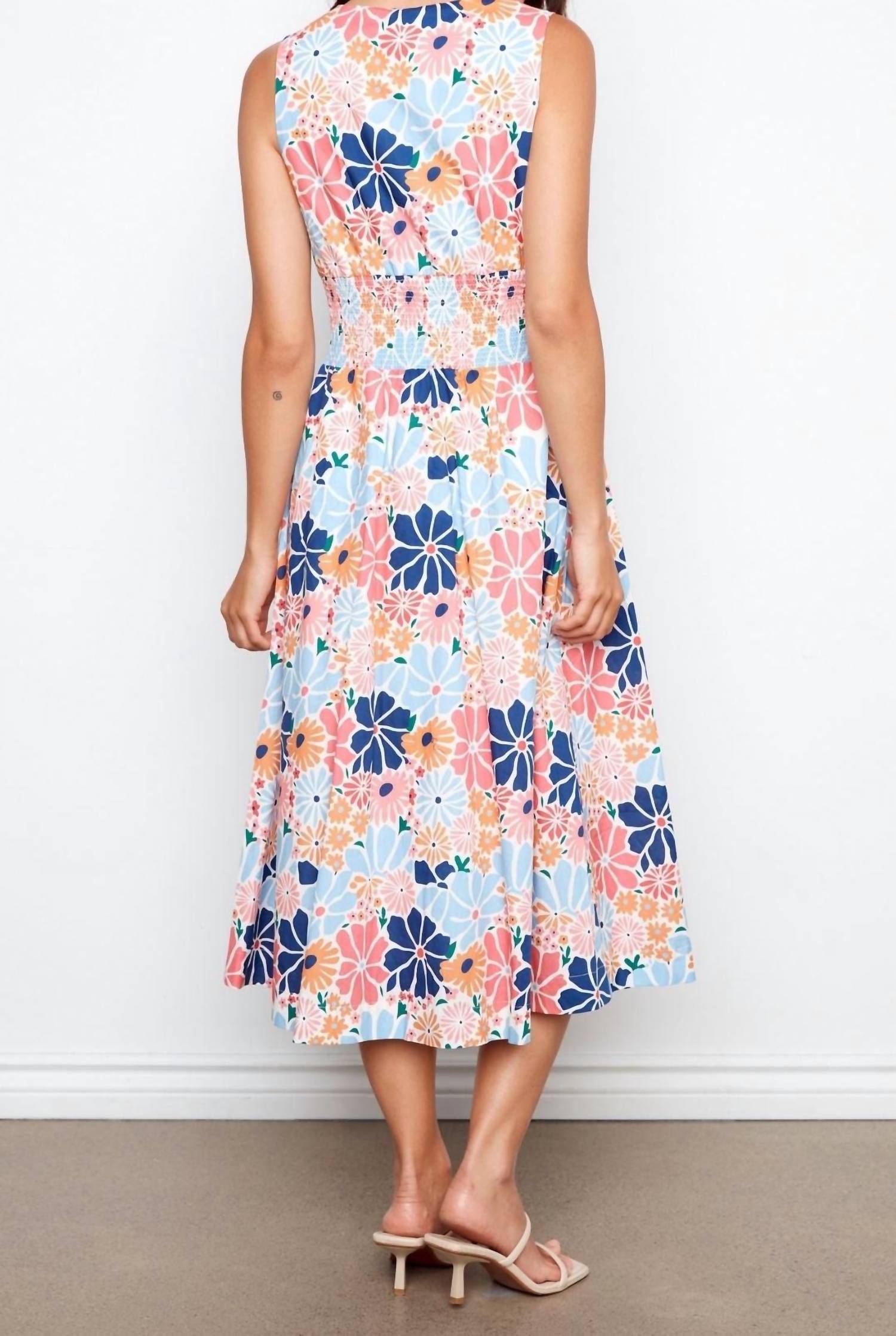 Charlie B - Cotton Voile Printed Front Zip Maxi Dress