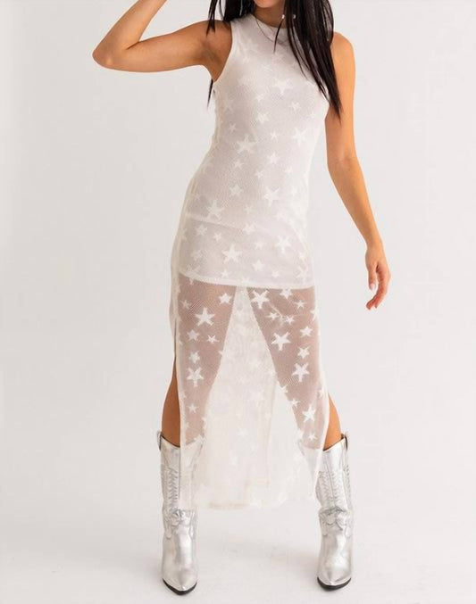 Le Lis - Starstruck Mesh Star Print Maxi Dress