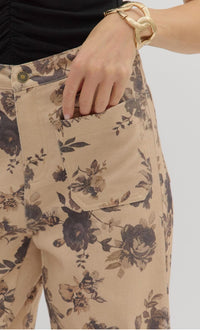 Entro - Dusty Bloom Floral Wide Leg Pants
