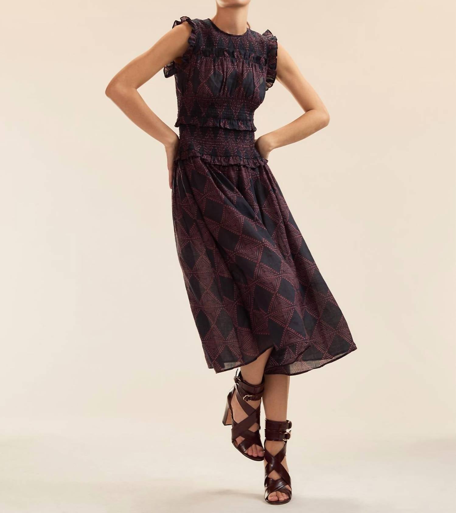 Cynthia Rowley - Smocked Ramie Dress