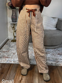 Urban Daizy - Parker Striped Patch Pocket Utility Pants