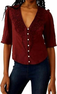Free People - Cotton Embroidered Blouse