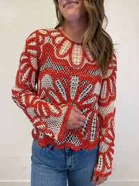 Forte - Crochet Floral Design Sweater