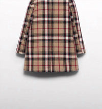 Abel & Lula - Faux Fur Collar Plaid Coat