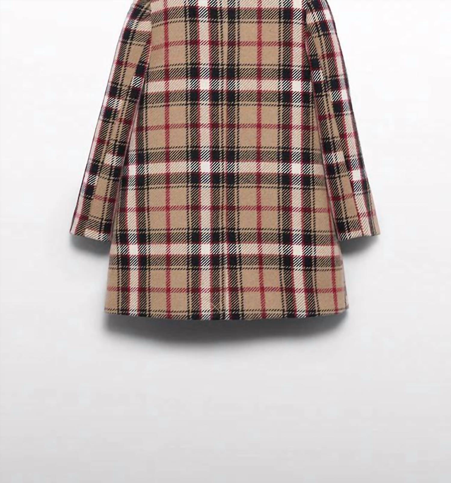 Abel & Lula - Faux Fur Collar Plaid Coat