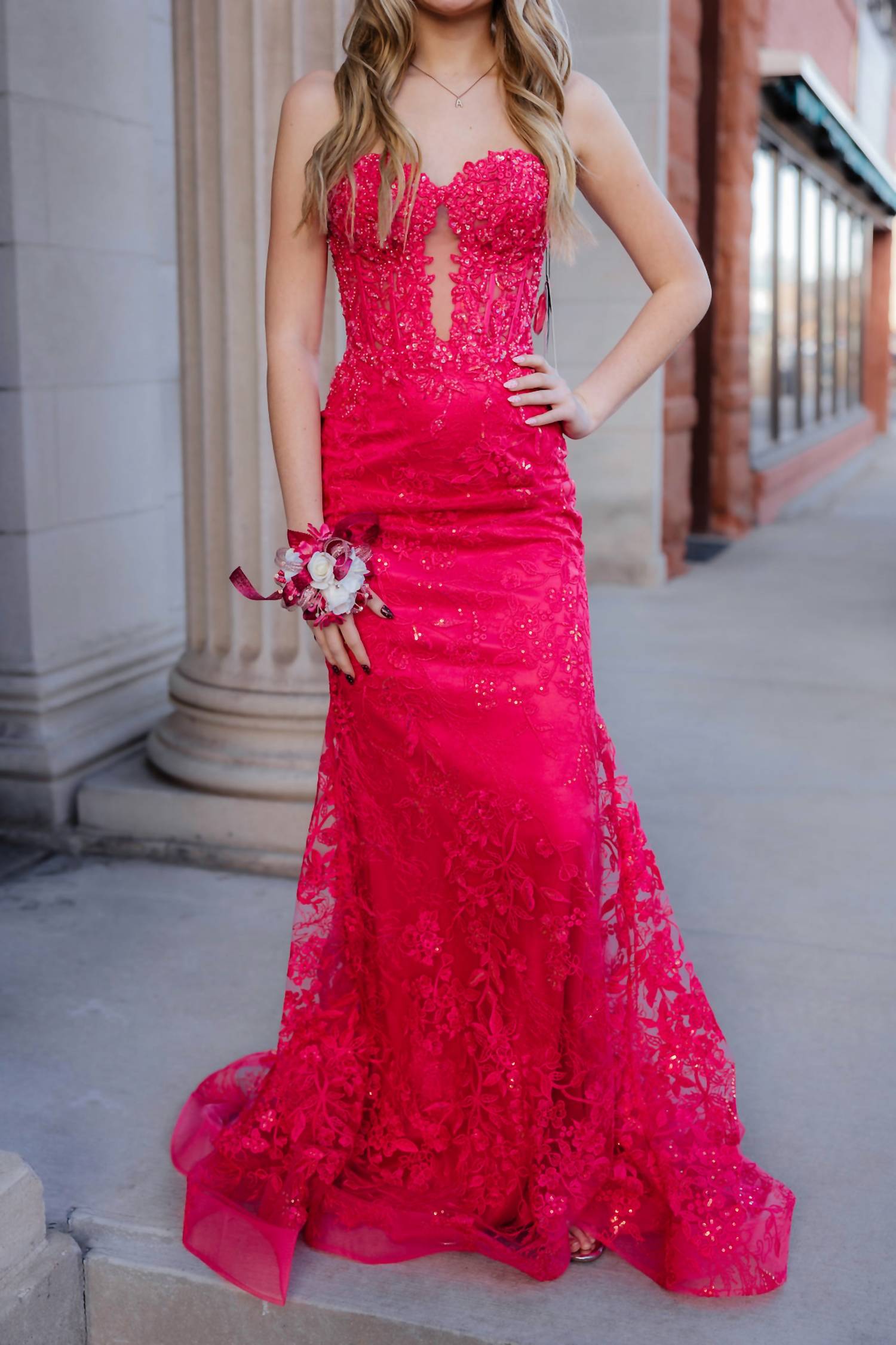 Sherri Hill Women's Prom Dress in fuchsia - women's dress - view 4