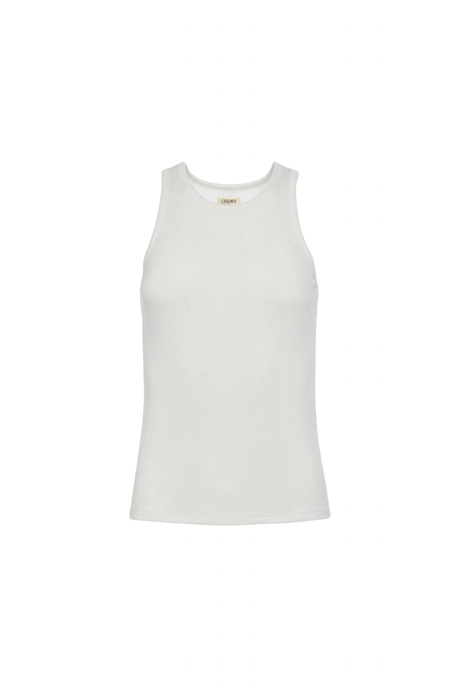 L'Agence Nia Racerback Tank Top in white - women's tank top - view 4