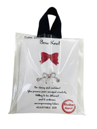 White Label - Women's Bow Rhinestone Adjustable Ring