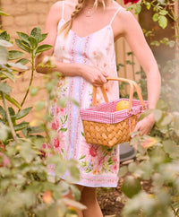 Skies Are Blue - Floral Border Print Mini Dress
