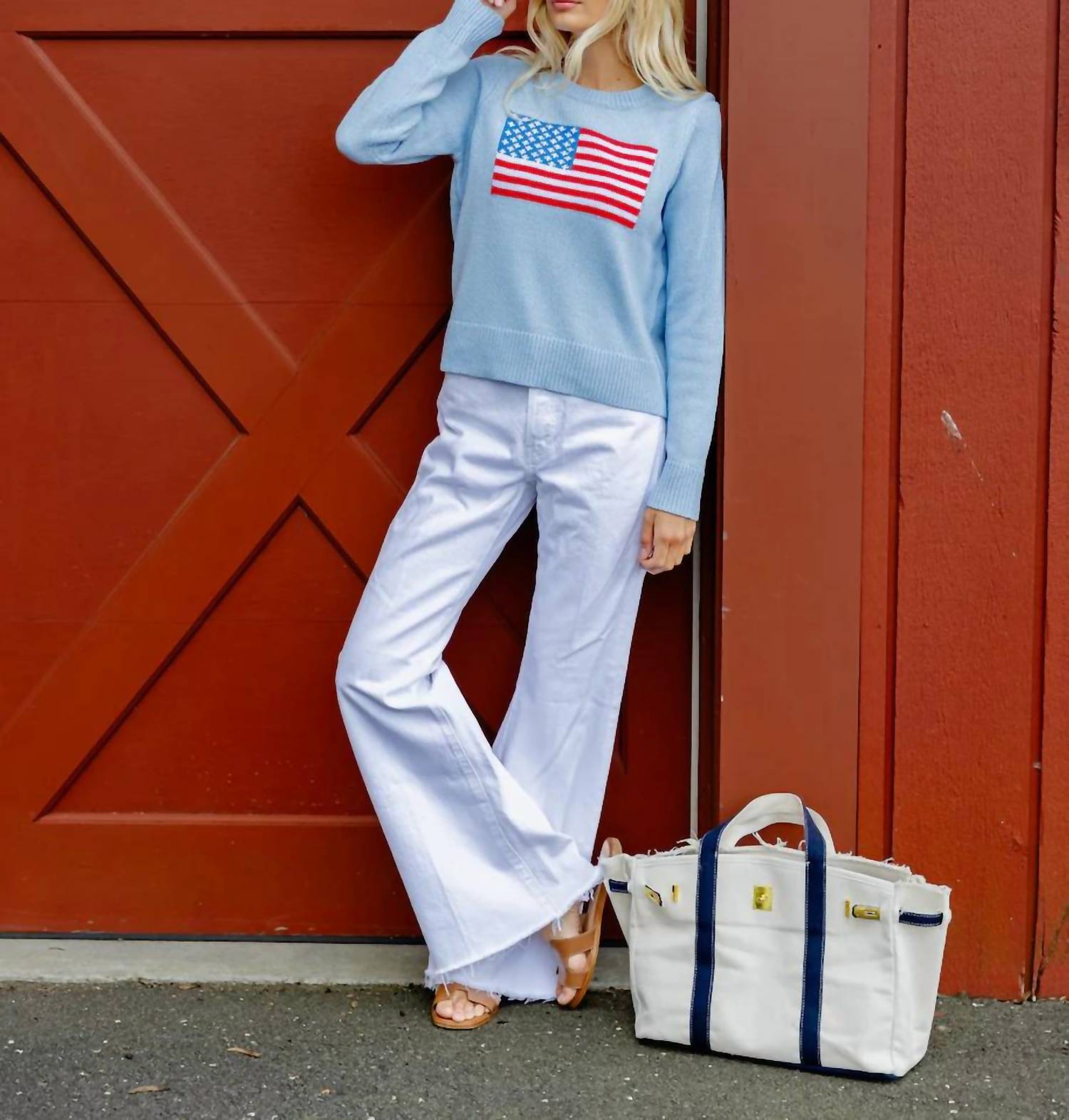 Sail To Sable - Cropped Flag Sweater