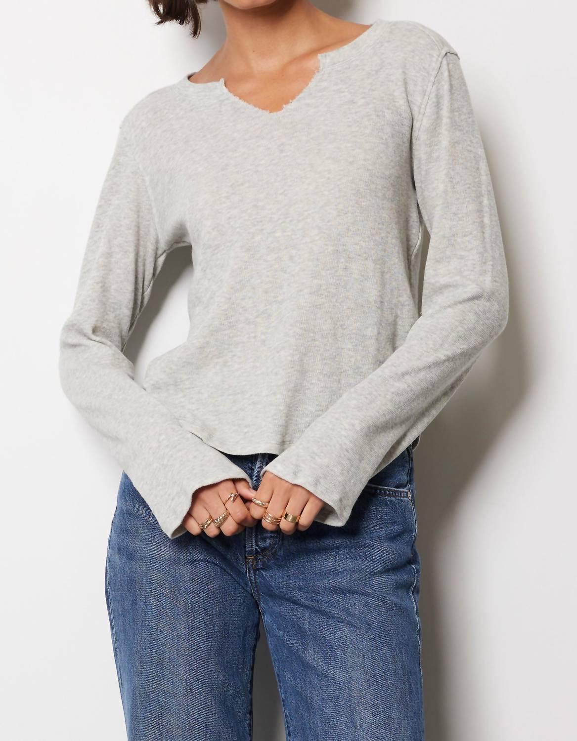 Bobi - Fiona Split Neck Pullover Top