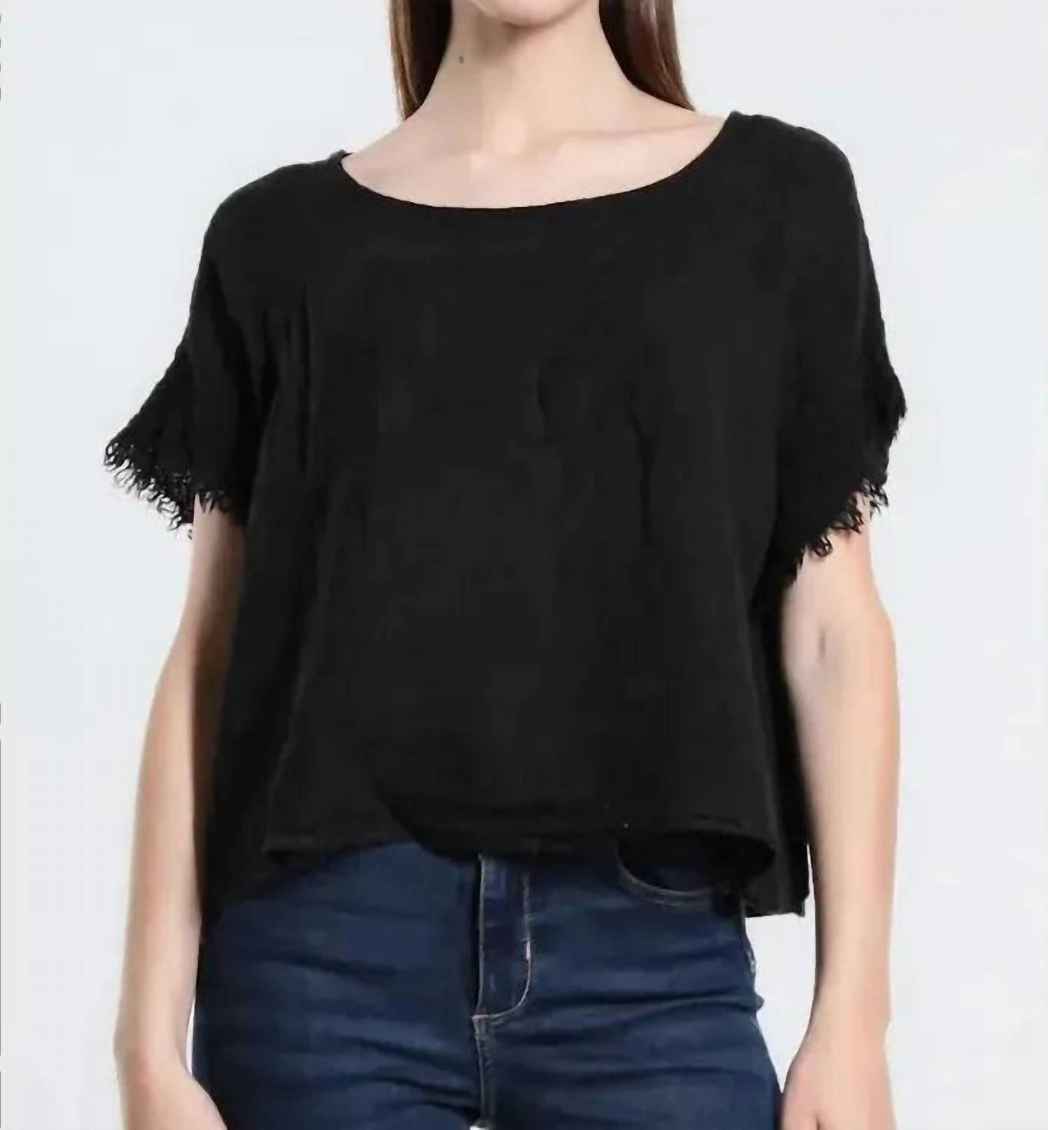 Tina Stephens Italy - Candi Frayed Sleeve Top