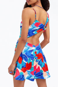 LORENZA CUTOUT SATIN MINI DRESS