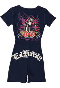 Ed Hardy Women's Panther Rose Short Sleeve Pajama in navy - women's pants - detail view