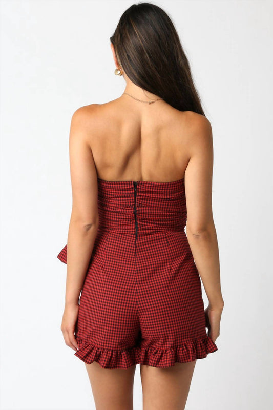 Olivaceous - Sweet Gingham Girl Romper