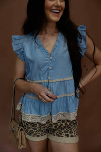 2Flyco - Llano Lace Denim Top