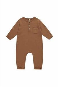 Rylee + Cru Kid's Long Sleeve Pocket Jumpsuit in cinnamon - kids' item