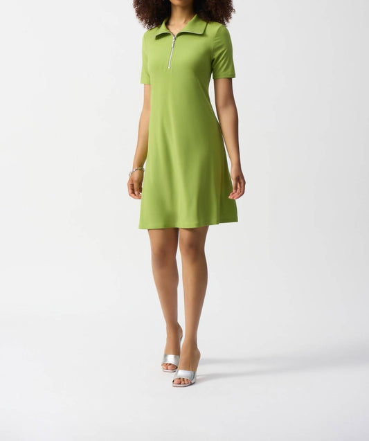 Joseph Ribkoff - Women's Silky Knit Zipped Collar Trapeze Dress