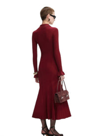 Self-Portrait - Ribbed Knit Midi Dress