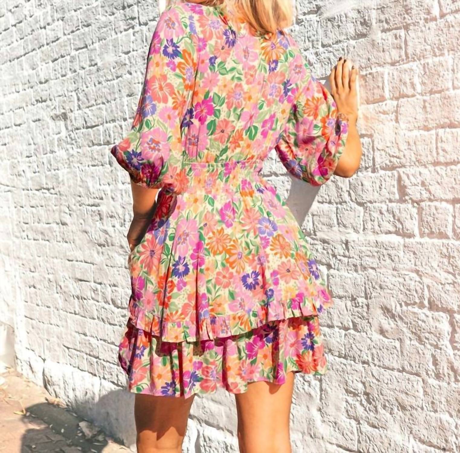 Global Fashion House - Celina Floral Ruffle Mini Dress