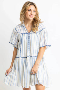 Karlie - Neutral Linen Tier Dress