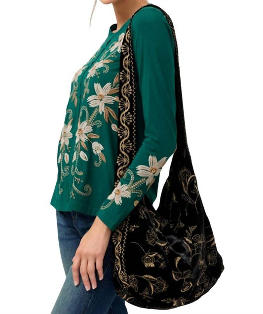 Johnny Was - Women's Arles Schiffli Velvet Wide Strap Tote Bag