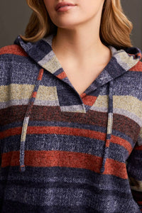 Tribal - Stripe Cowl Neck Pullover