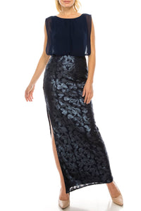 Aidan Mattox - Blouson Column Evening Dress