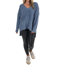 Mustard Seed - Laidback Daze Oversized V-Neck Sweater