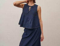 Able - Sleeveless Pleated Top