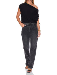 bishop + young Solerno One Shoulder Top in black - women's blouse