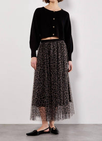 Apricot - Layered Tulle Maxi Skirt