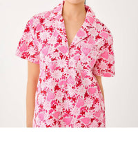 Lilly Pulitzer Mari Pajama Button-up Top in coconut dear heart - women's intimate - view 5