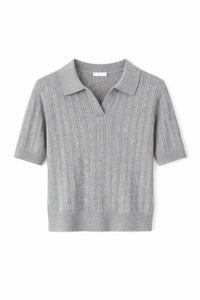 Crescent - Robbie Pointelle Knit Polo Top