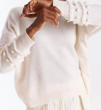 Brodie Cashmere - Paula Pom Sleeve Crew Sweater