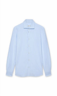 Maurizio Baldassari Men's Spread Collar Jersey Shirt in light blue - men's shirt