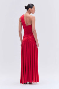 PatBo Dune One-shoulder Cutout Maxi Gown in red - women's dress - alternate view