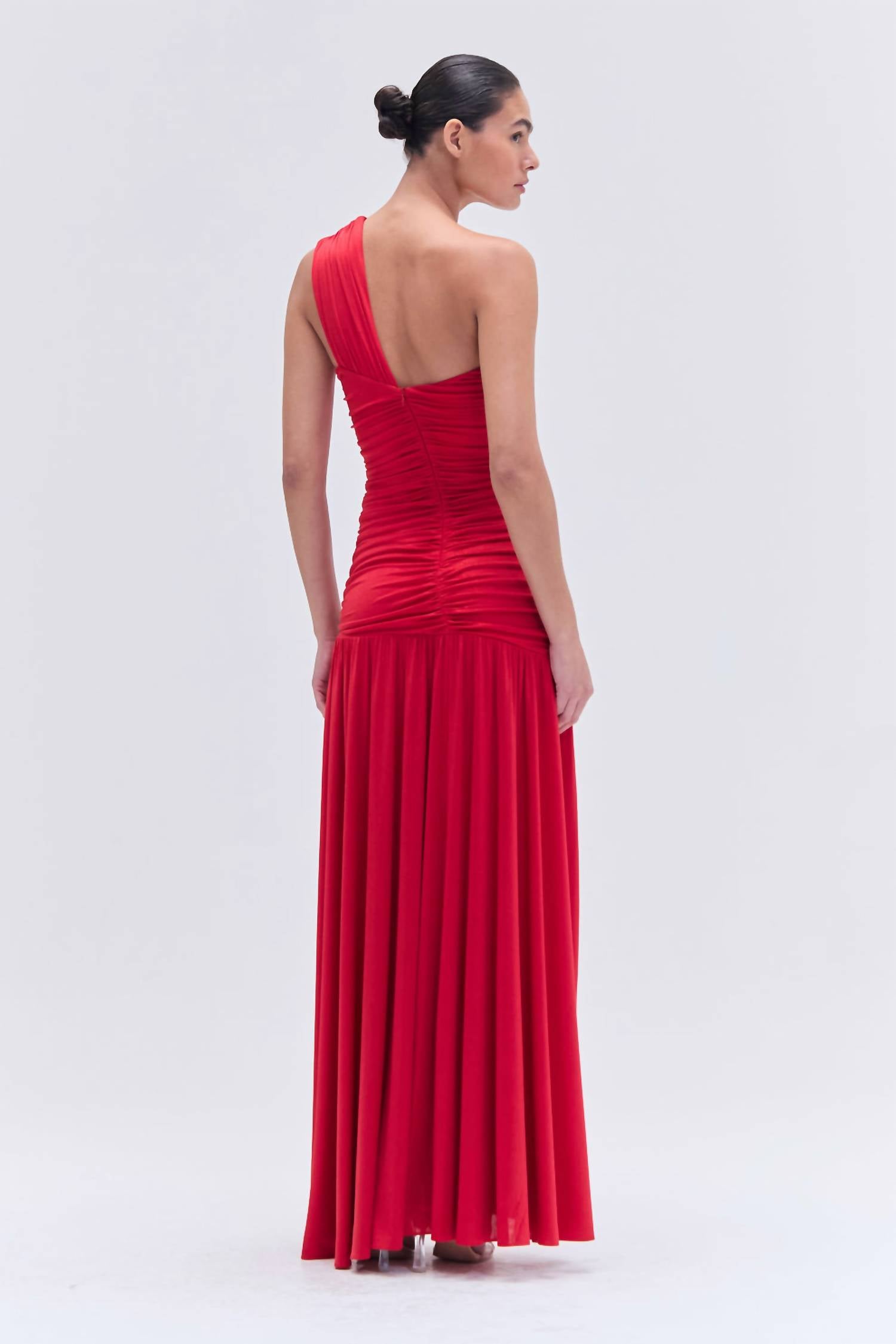 PatBo Dune One-shoulder Cutout Maxi Gown in red - women's dress - alternate view
