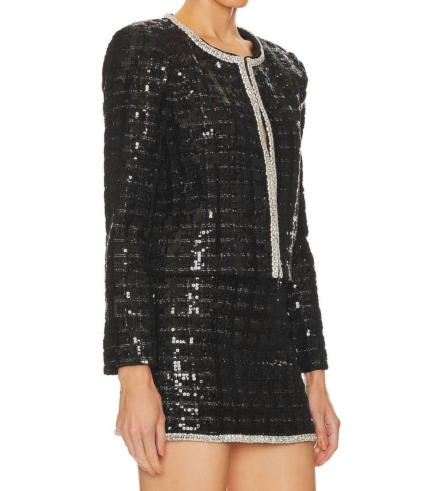 Alice + Olivia - Sequin Tweed Jacket
