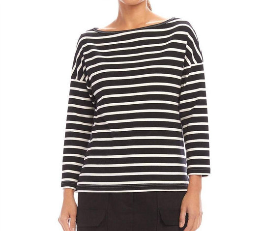 Karen Kane - Women's Three Quarter Sleeve Boatneck Top