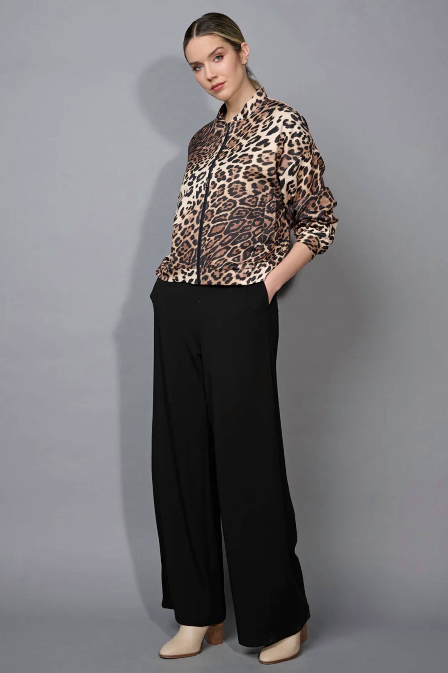 Picadilly - Animal Print Zip Front Jacket