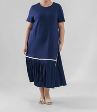 Joh - Rowan Pointe Knit Dress With Pleating - Plus Size