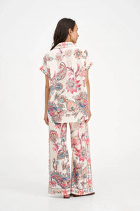 M Made In Italy - Short Sleeve Paisley Top