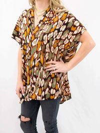 Adrienne - Leopard V-neck Top